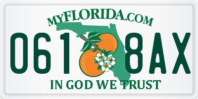 FL license plate 0618AX