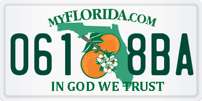 FL license plate 0618BA