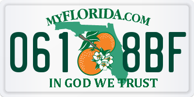 FL license plate 0618BF