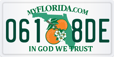FL license plate 0618DE