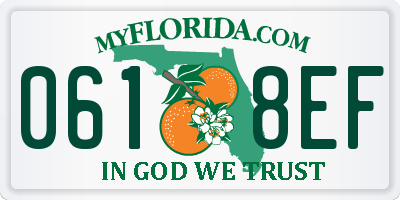 FL license plate 0618EF