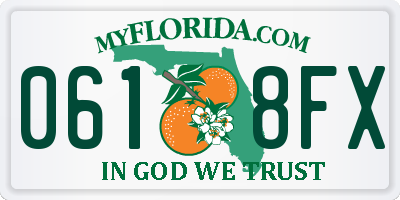 FL license plate 0618FX