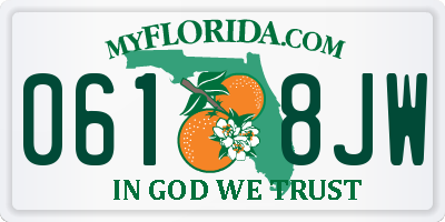 FL license plate 0618JW