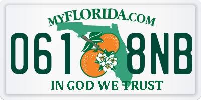 FL license plate 0618NB