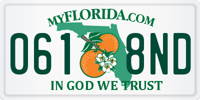 FL license plate 0618ND