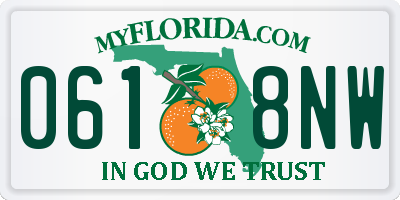 FL license plate 0618NW