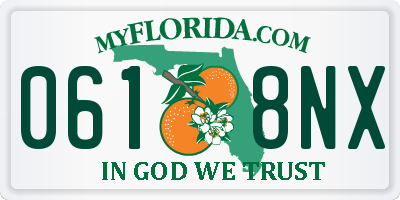 FL license plate 0618NX