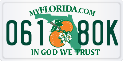 FL license plate 0618OK
