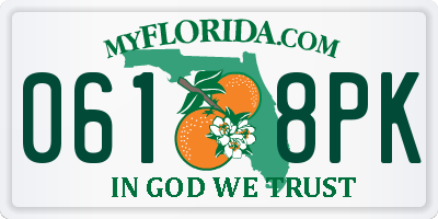 FL license plate 0618PK