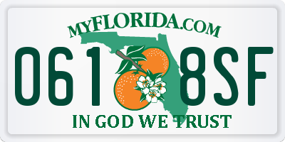 FL license plate 0618SF