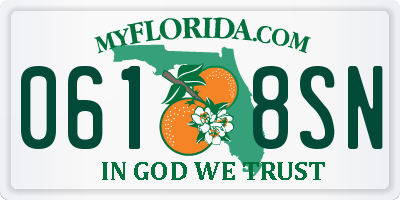 FL license plate 0618SN