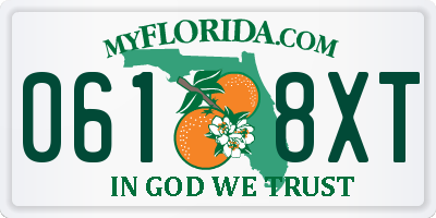 FL license plate 0618XT