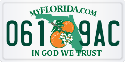 FL license plate 0619AC