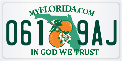 FL license plate 0619AJ