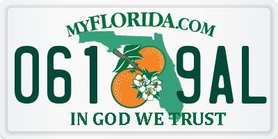 FL license plate 0619AL
