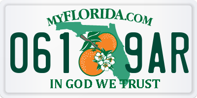 FL license plate 0619AR