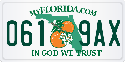 FL license plate 0619AX
