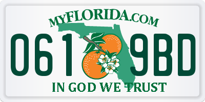 FL license plate 0619BD