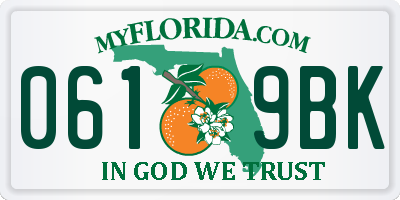 FL license plate 0619BK