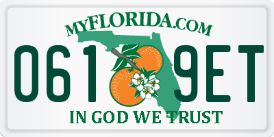 FL license plate 0619ET
