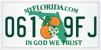 FL license plate 0619FJ