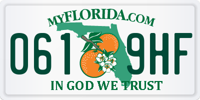 FL license plate 0619HF
