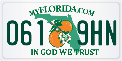 FL license plate 0619HN