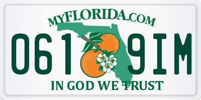 FL license plate 0619IM