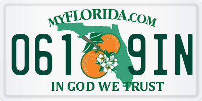 FL license plate 0619IN