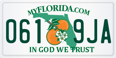 FL license plate 0619JA