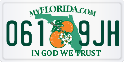 FL license plate 0619JH