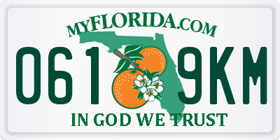FL license plate 0619KM