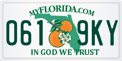 FL license plate 0619KY