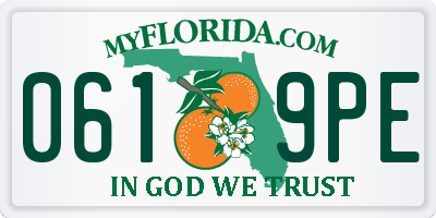 FL license plate 0619PE