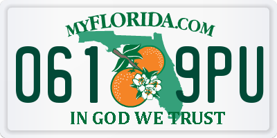 FL license plate 0619PU