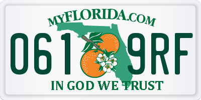 FL license plate 0619RF
