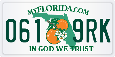 FL license plate 0619RK