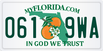 FL license plate 0619WA