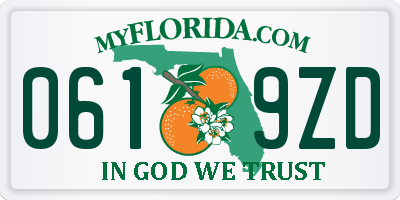 FL license plate 0619ZD