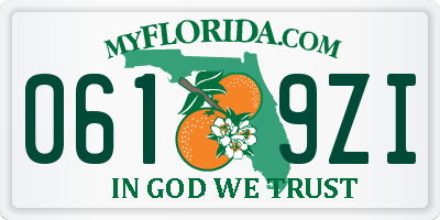 FL license plate 0619ZI