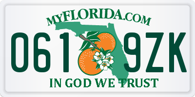 FL license plate 0619ZK