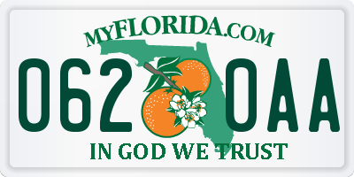 FL license plate 0620AA
