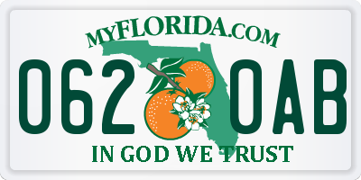 FL license plate 0620AB