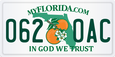 FL license plate 0620AC