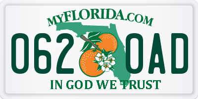 FL license plate 0620AD