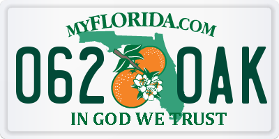 FL license plate 0620AK