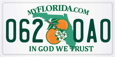 FL license plate 0620AO