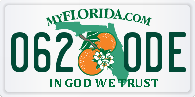 FL license plate 0620DE