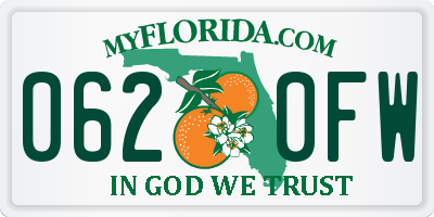 FL license plate 0620FW