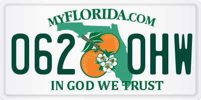 FL license plate 0620HW